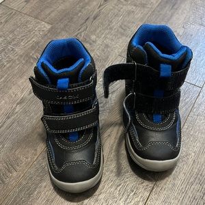 Geox Kids Black and Blue High-Top Boots